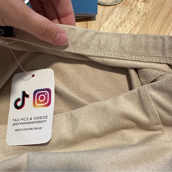 New Sexy mama faux suede tan midi skirt - Picture 5 of 12